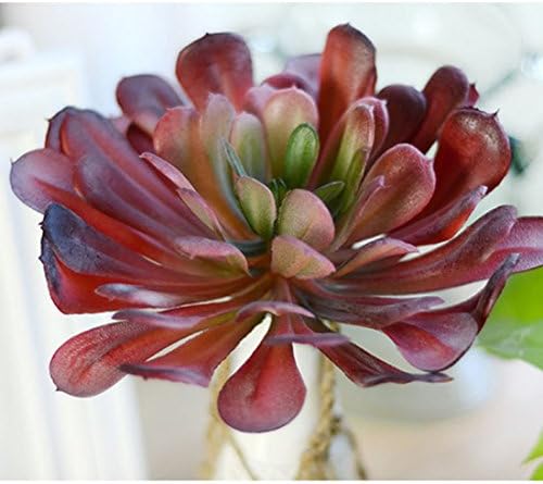 Zerowin Realistic Flower Faux Fake Artificial Succulent Cactus Plants Unpotted for Succulent Wreath Flower Arrangement (Red)