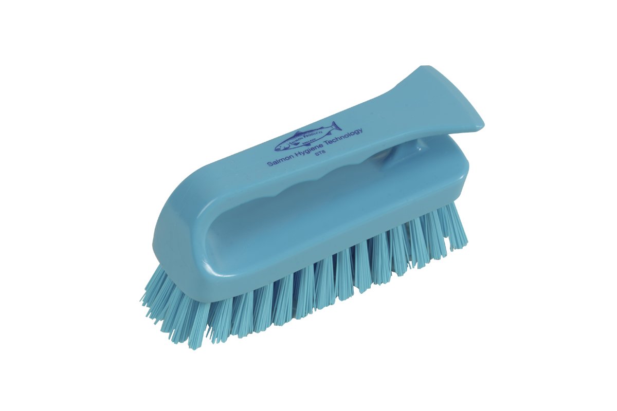 Hillbrush Hygiene ST8B Professional Stiff 152 mm Grippy Scrub, Blue