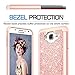 LeYi Compatible with Galaxy J7 Case (2015) with Glass Screen Protector for Women Girls, Luxury Glitter [PC Silicone Leather] Heavy Duty Phone Case for Samsung Galaxy J7 Neo J700 2015 TP Rose Gold