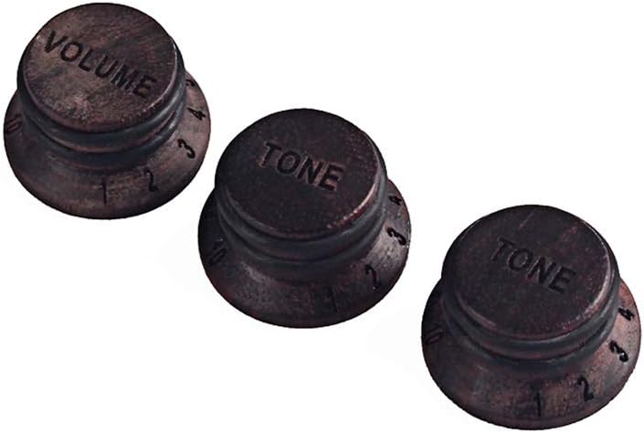 Alnicov 3 Pcs Guitar Speed Control Knobs For Guitar Bass Parts Volume Tone Knobs Top Hat,Rosewood - Image 3