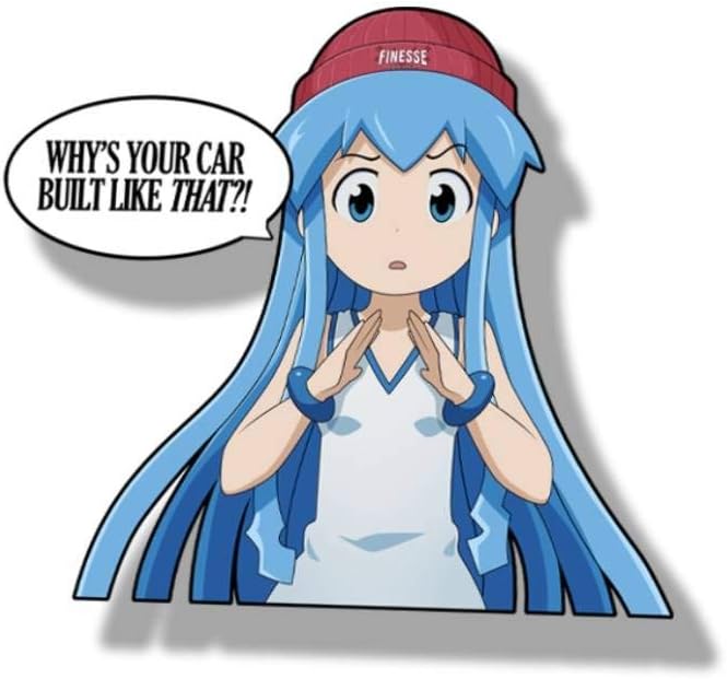 Amazon Ikigai Garage イカ娘 侵略イカ娘 フィネス Jdm Usdm 吹き出し チャットバブル 英語 輸入 マンガ アニメ ステッカー サンセットステッカー アニメ 萌えグッズ 通販