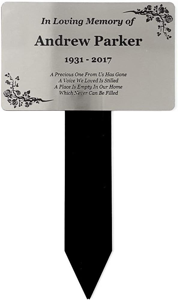 OriginD Personalised Memorial Plaque Stake Silver Acrylic Amazon.co.uk Pet Supplies