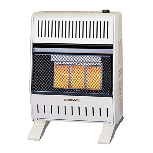 ProCom MNSD3TPA-BB Dual Fuel Ventless Infrared Gas Space Heater, 20,000 BTU, White