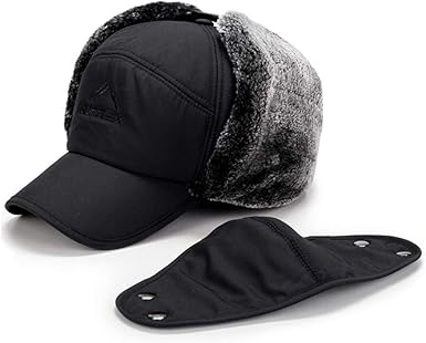 baseball cap with ear flaps fleece lined