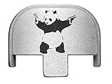 NDZ Performance Rear Slide Cover Plate for Smith & Wesson Self Defense S&W SD9 SD40 VE 9mm .40 Silver Custom Laser Engraved Image: Panda with Guns