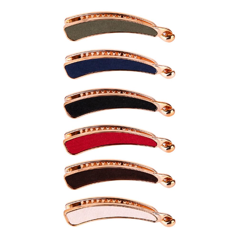 Lurrose 6pcs Banana Hair Clips Toothed Ponytail Holder Grips Clamp Simple Hair Barrettes Hair Claw Updo Ponytail Clip