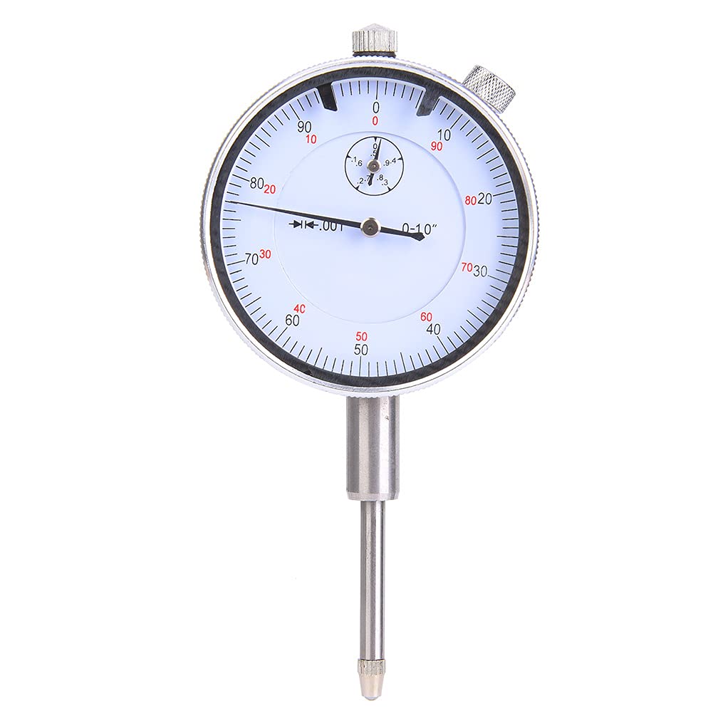 Oumefar 1in High Precision Dial Indicator Metric Dial Indicator Gauge Dial Test 0.001in Resolution Dial Indicator Gauge Mesuring Instrument with Hickened Locking Screw