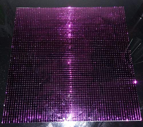 Self-Adhesive Real Glass Mirror Mosaic Tile Craft,Colored Mini Square Mirrors Mosaic Tiles (Purple Mirror)