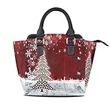 Use4 Chritsmas Tree Snowflake Rivet PU Leather Tote