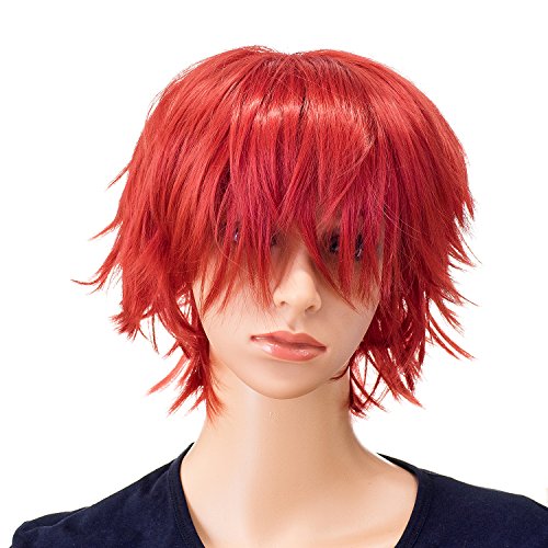 SWACC Unisex Women Short Cosplay Wig Anime Costume Hair Pieces