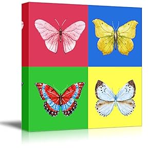 Multi Color Pop Art with Butterflies