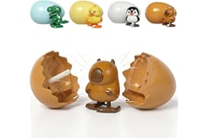 Wind-Up Animal Hatching Surprise Egg Reusable Pop Open & Walk 4 Assorted Animals,Boom Easter Eggs that Pop Open to Walking Di