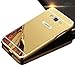 Galaxy J2 Prime Case,Grand Prime Plus Case,DAMONDY Luxury Bling Ultra Slim Thin Hard Back Case Cover Metal Bumper Frame Mirror Shockproof Design For Samsung Galaxy J2 Prime -Gold
