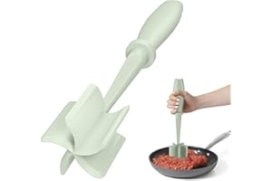 Meat Chopper, Hamburger Grinder, Premium Heat Resistant Smasher for Ground Beef, Burger Grinder Nylon Potato Mix Tool-Green