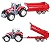 Cltoyvers 4 Pcs Metal Farm Tractor Trailer Toys Vehicle Play Set - Disc Plow, Water Tank, Wagon, Dump Trailer, Diecast Little Cars Set for 3, 4, 5 Years Old Toddlers Boys Christmas Xmas Birthday Gift