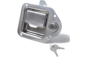 TUTOR AUTO Truck Tool Box Latch, Stainless Steel Trailer Toolbox Handle Latch with Lock 4-3/8" x 3-1/4", with 2 Keys for Truck, RV, Trailer, UTV, Campers