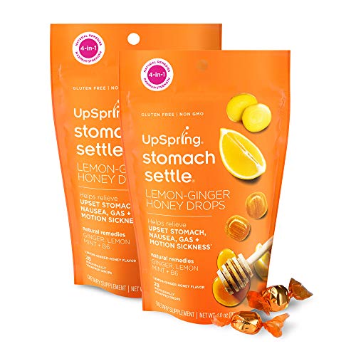 Upspring Stomach Settle Drops with Ginger, Lemon, Spearmint, Honey & B6