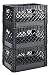 Muscle Rack PMK24QTB-3 24 Quart 3 Pack Black Heavy Duty Rectangular Stackable Dairy Milk Crates, 11" Height, 19" Width