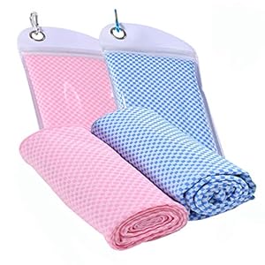 JINGKE Cooling Towel for Yoga, Sports, Workout, Fitness, Gym, Pilates, Travel, Camping & More Pink & Blue