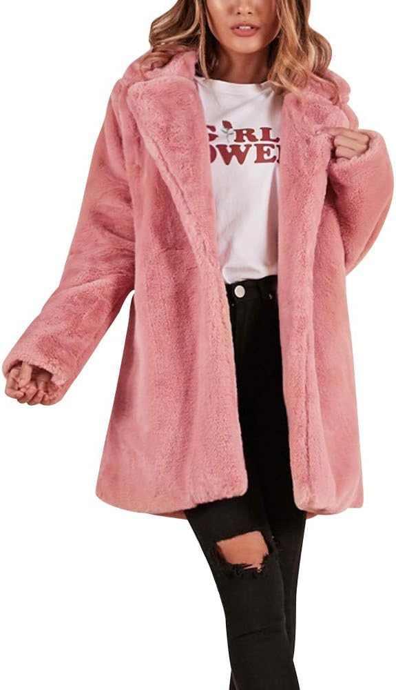 Dainzuy Ladies Sexy Casual Coat,Women Short Faux Fur Warm Coat Jacket Outerwear
