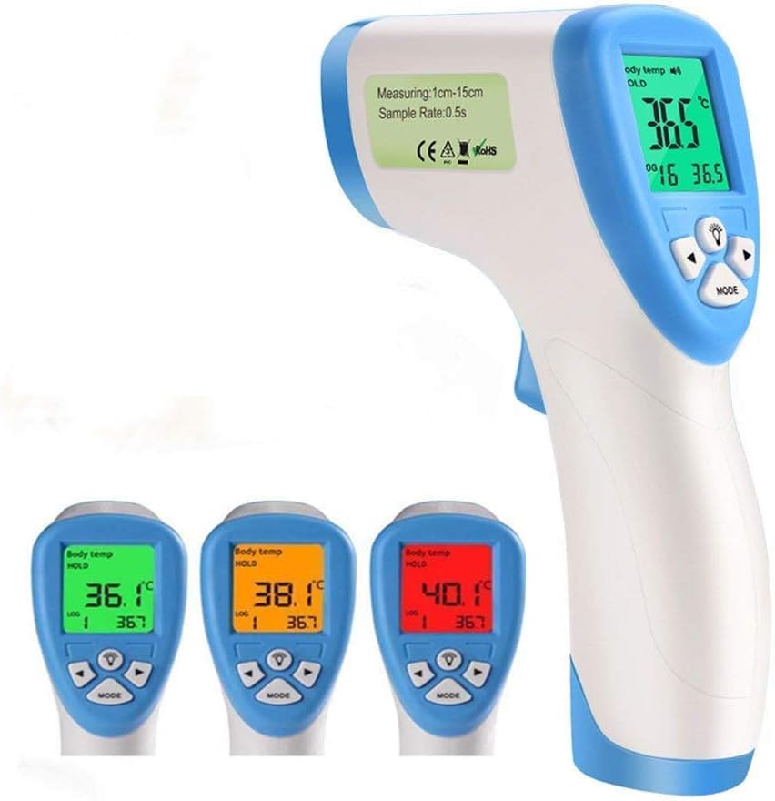 Asamoom Infrared Digital Forehead Thermometer Adults Non-Contact Forehead Thermometer with LCD Display, No Touch Accurate Instant Readings Adults and Baby
