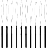 10 Pcs Hair Extension Loop Threader, Bead Hair Extension Tools, Black | Hair Extension Tools, Hair Extension Loop Tool, Pulling Hook Tool and Feather Extension Bead Threader