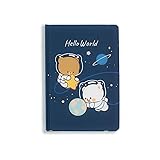Milkmochabear Hello World Dot Grid Notebook in Navy
