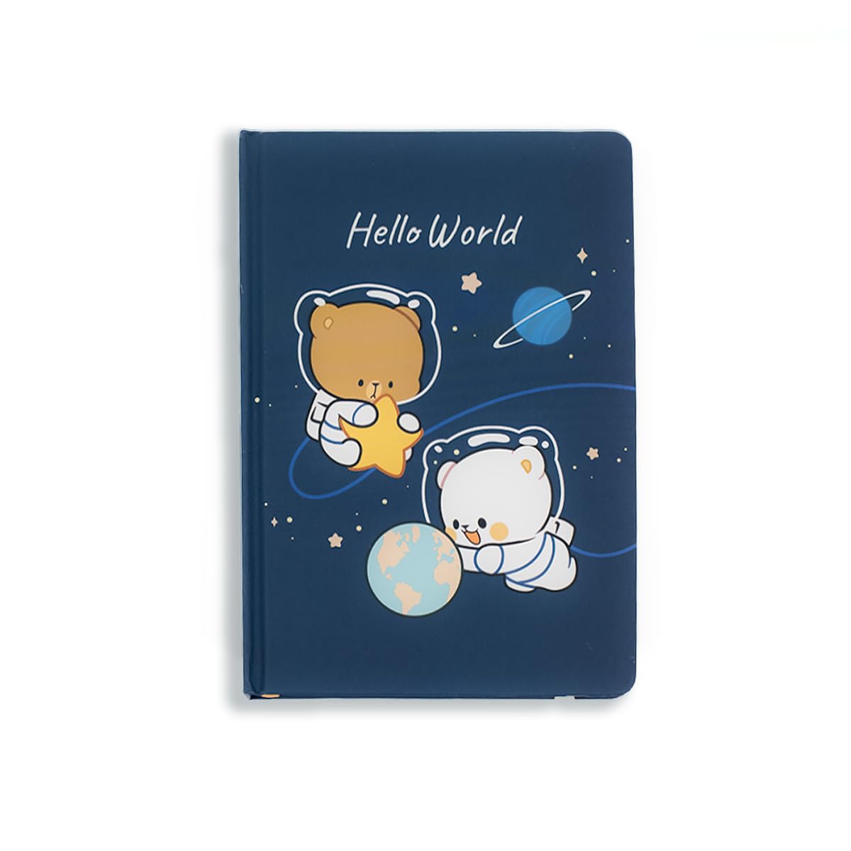 Milkmochabear Hello World Dot Grid Notebook in Navy
