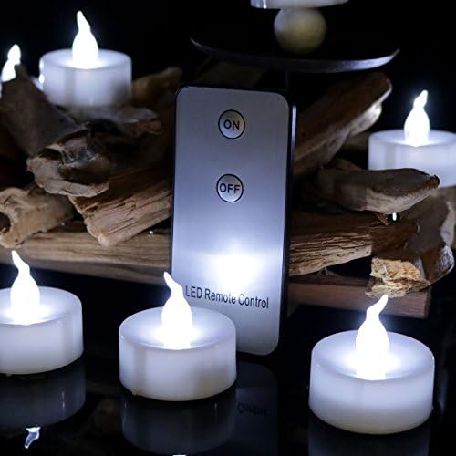 12PCS Mini Wedding Candles Tea Lights with Remote Control, Battery Operated White Flickering Led Candle Lights for Receptions, Wedding Centerpieces, Table Settings