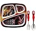 Zak Designs Star Episode 7 Divided Plate, Fork and Spoon Set, BB-8 & Kylo Ren, 2 piece set