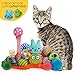 Cowfish Cat Toys Kitten Toys Assortments, 27PCS Variety Toy Set Including Cat Feather Teaser Wand, Feather Toys, Mice, Catnip Toys, Colorful Balls, Bells for Cat, Kitty, Kitten