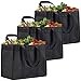 NZ home XL Reusable Grocery Shopping Bags, Heavy Duty Shopping Tote, Stands Upright, Foldable, Washable (Black 3 Pack)