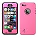 iPhone 5S / SE Best Waterproof Case, Waterproof Dust Proof Snow Proof Shock Proof Case with Touched Transparent Screen Protector, Heavy Duty Protective Carrying Cover Case for iPhone 5 5s SE(T-Pink)