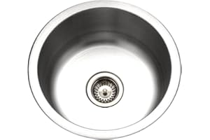 Houzer Club 18 inch Stainless Steel Undermount Single Round Bowl Bar Sink with Strainer - CF-1830-1