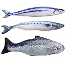 IFaxnn Catnip Toys Set Simulation Fish Shape Doll Interactive Pets Pillow Chew Bite Supplies for Cat/Kitty/Kitten Fish Flop Cat Toy Catnip Crinkle Toys 3PCS