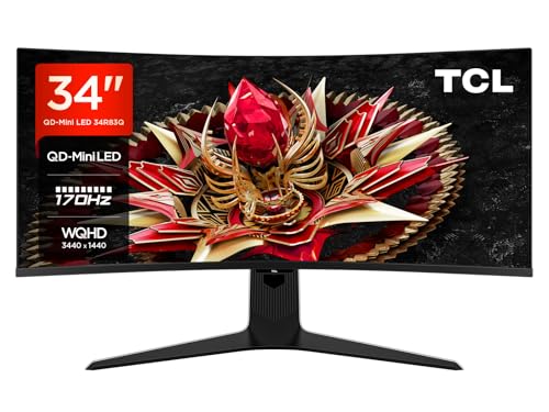 TCL 34R83Q Mini LED Monitor with 1100 Zones and WQHD 170 Hz