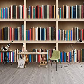 Wall Murals for Bedroom Modern Bookshelf Pattern Removable Wallpaper Peel and Stick Wall Stickers - 66x96 inches