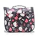 Finex Black Hello Kitty Toiletry Shower Bag with Hanging Hook Cosmetic Make up Organizer Bag for Travel Accessories Personal Items with Mesh Pocket for girls women vacation
