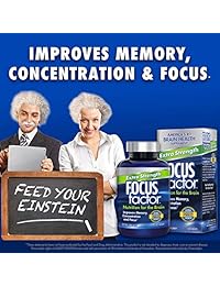 Focus Factor Extra Strength – Memoria, concentración y enfoque – DMAE, vitamina D, DHA, Bacopa y...