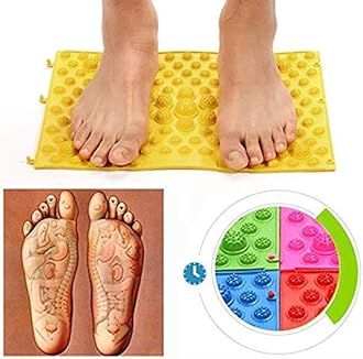 Foot Massage Mat Acupressure Mat Foot Reflexology Walking Toe Plate Massage Pad Bathroom Mat Yoga Mat Anti-Slip Mat Outdoor Game 2 PCS (Yellow)
