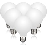 MEILUX G25 LED Globe Light Bulbs Glass, E26 Base, Warm White 2700K, 6 Pack | Dimmable LED Round Light Bulbs, 5W (40W Equivalent), 500LM, CRI90+ Decorative Frosted Bulbs for Bathroom Vanity Makeup Mirror