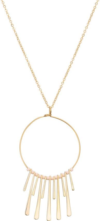 Zag Bijoux Pendant + Chain with Yellow Gold Bars, White