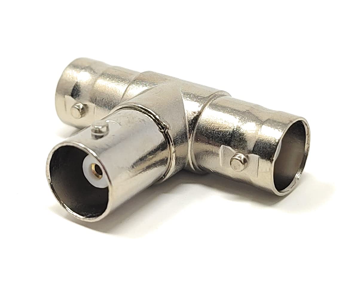 Maincore BNC Male to 2 x BNC Male Plug In T Design Splitter Adapter Connector Plug Coax 3 Way.