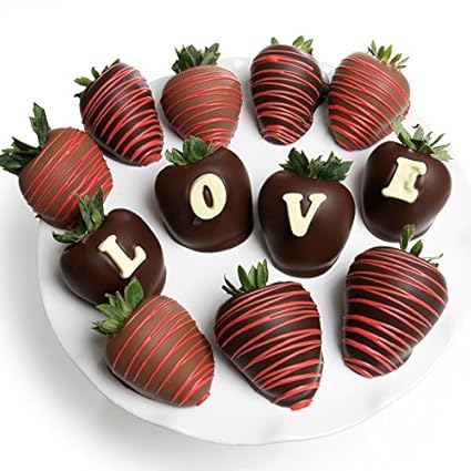 Amazon Com Belgian Chocolate Covered Strawberries 12pc Love