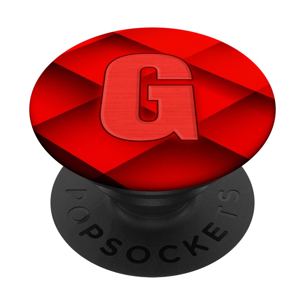 Monogram Initial Letter G Pop Socket Scarlet Red Letter G PopSockets Swappable PopGrip
