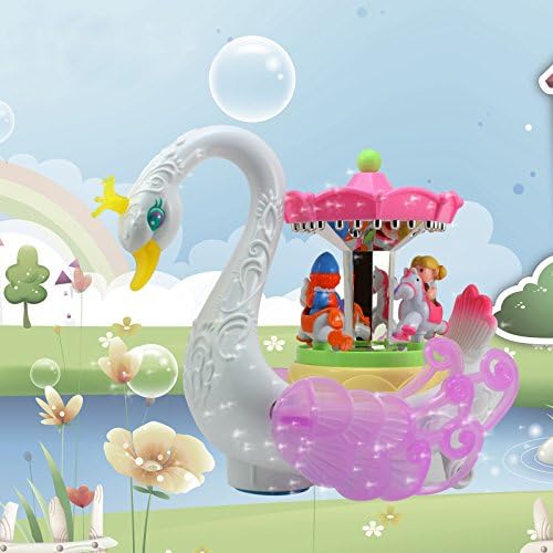 Phixneon Fantasy Musical Rotating Horses Carousel Riding Swan Paradise Formative education toys gift for Toddlers and Kids