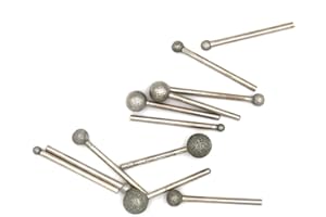 Preamer 12 Pcs 1/8" Shank Diamond Tipped Coated Mount Point Rotary Grinding Head Jewelry Lapidary Burr, 4-12MM Head