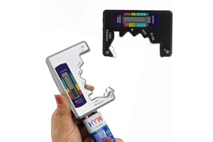 Digital Battery Tester LCD Display Voltage Capacity Meter for AA AAA C D 9V Button Batteries Household Office Travel, Black