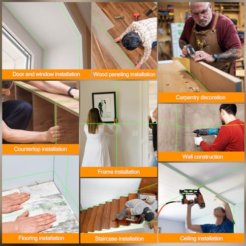 SOARFLY Laser Level with Tripod, 4x360° Self-Leveling Green Beam 4D Laser Level, Dual 4000mAh Lithium Batteries, Laser Level kit for Tile Installation, Framing, Picture Hanging & Home Renovation