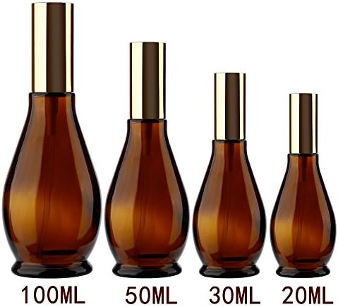 Gourd shaped Empty Amber Glass Atomizer Perfume Bottle Cosmetic Sprayer for Cosmetic Makeup, Ideal for Home and Travel Use(4 Sizes,1 PCS)
